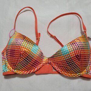 FLIRTITUDE Plaid Convertible Racerback Push-Up Bra NWT 34A 32A 34B 32B Choice